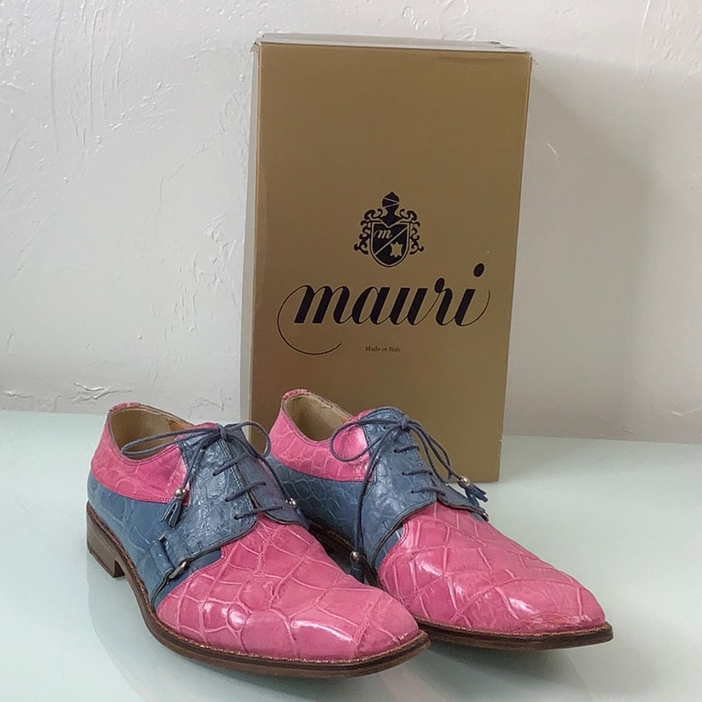 Mauri 2876 Exotic Alligator Italian Tassels Oxfords dress shoes SZ 10.5 M EUC